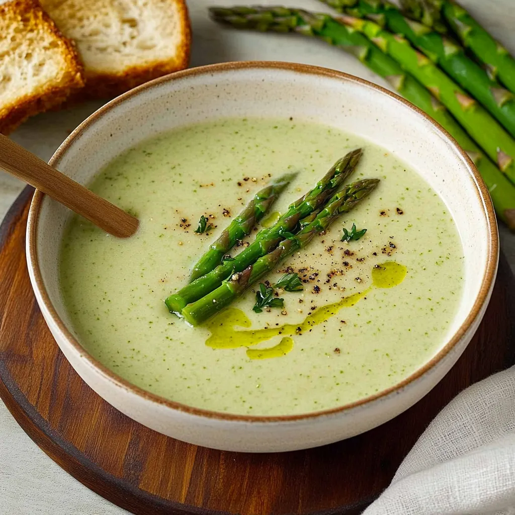 Cremosa zuppa di asparagi verdi