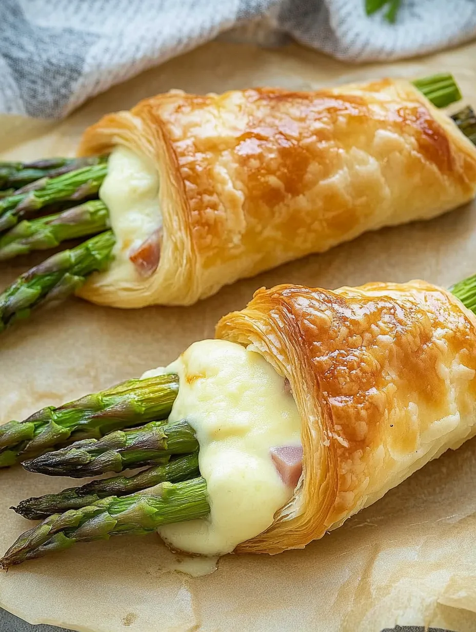 Asparagi in pasta sfoglia con prosciutto e formaggio – Dorati, Croccanti e Squisiti