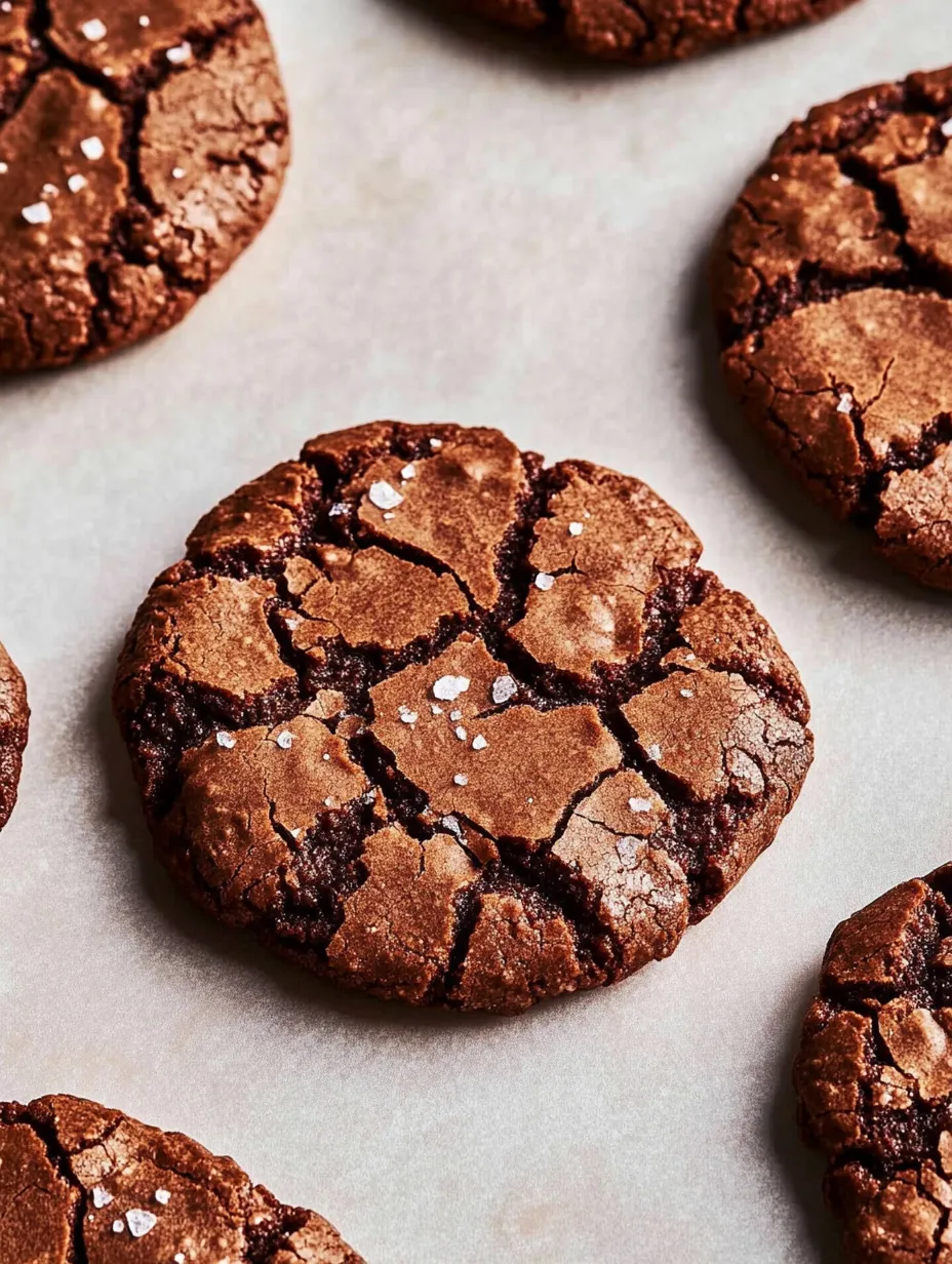 Knusprige Brownie Cookies mit Crinkle-Effekt