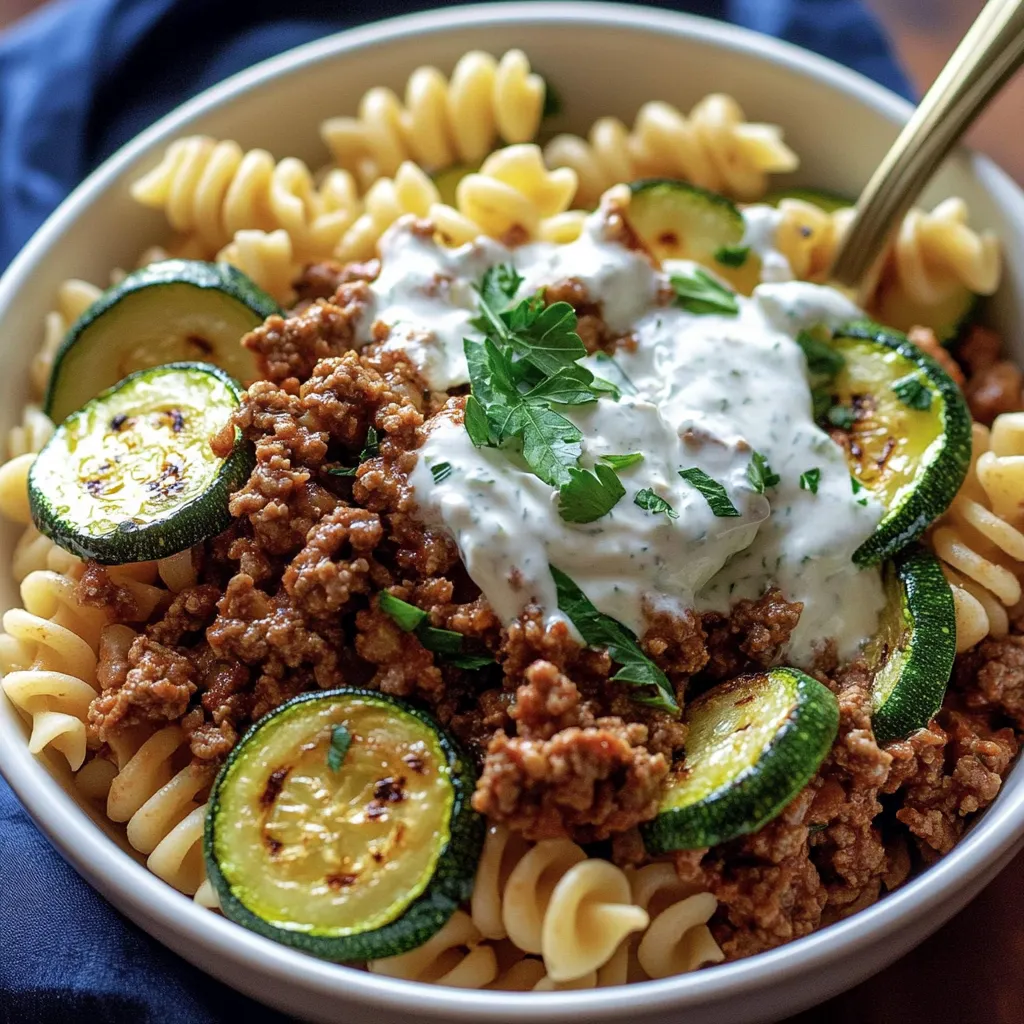Pasta Turca con Carne Macinata e Salsa di Yogurt
