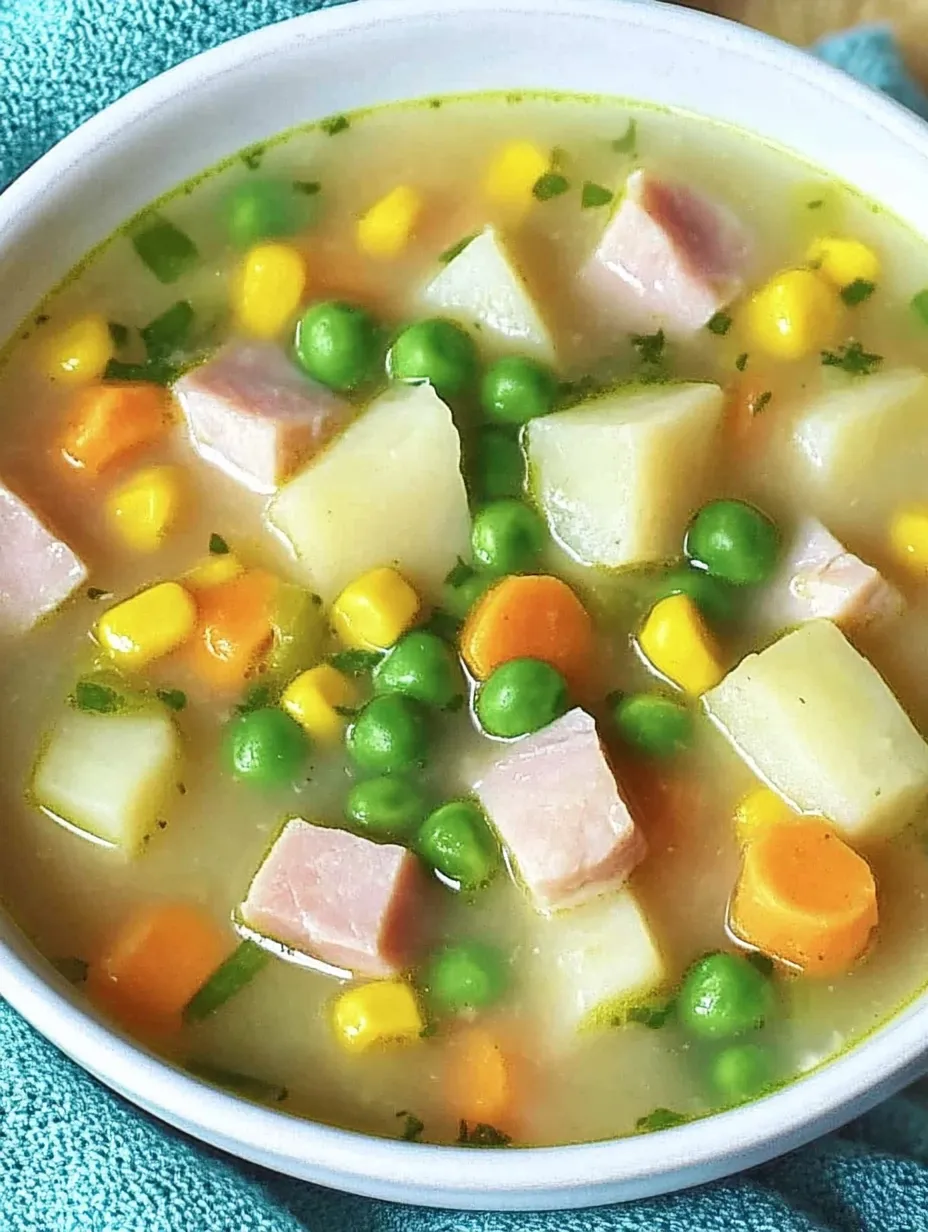 Zuppa veloce con verdure colorate, patate e salsiccia