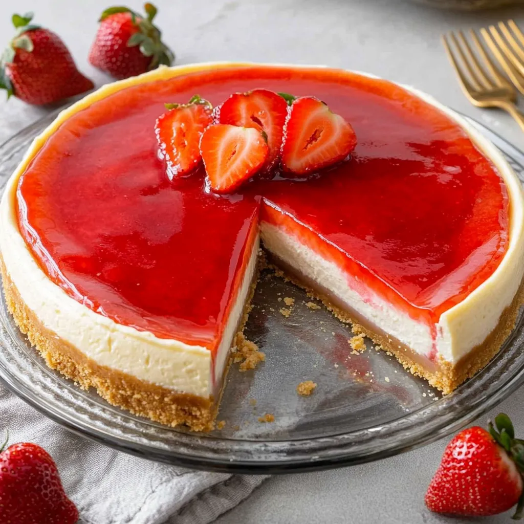 Torta di Fragole e Formaggio con Base di Biscotti