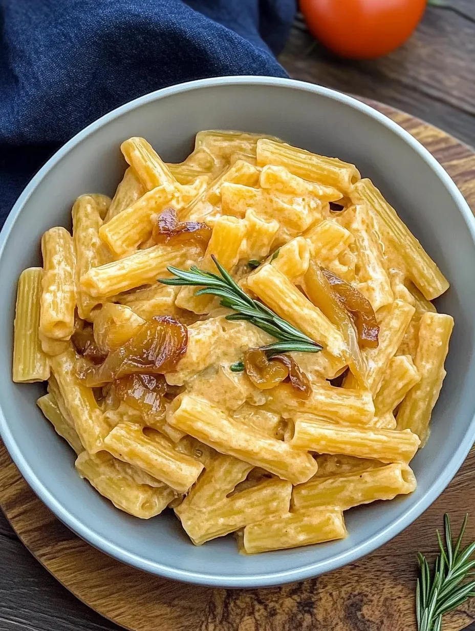 Pasta con cipolle caramellate