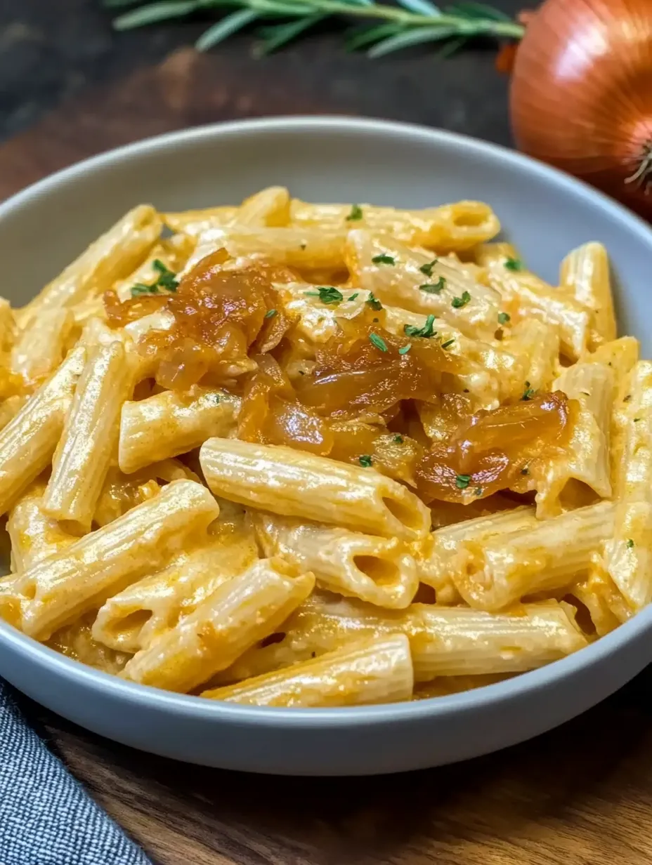 Pasta con cipolle dorate