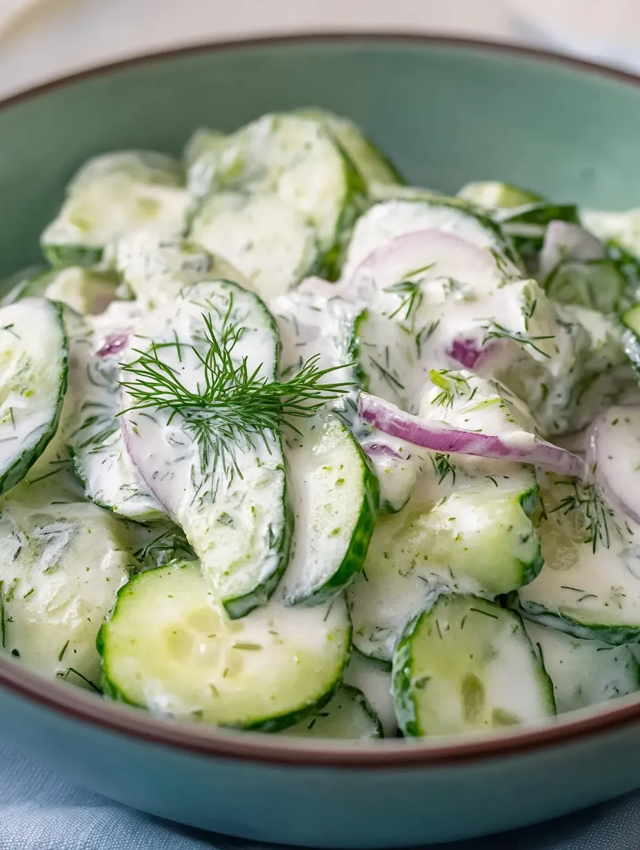 Insalata veloce di cetrioli con panna acida – leggera e saporita