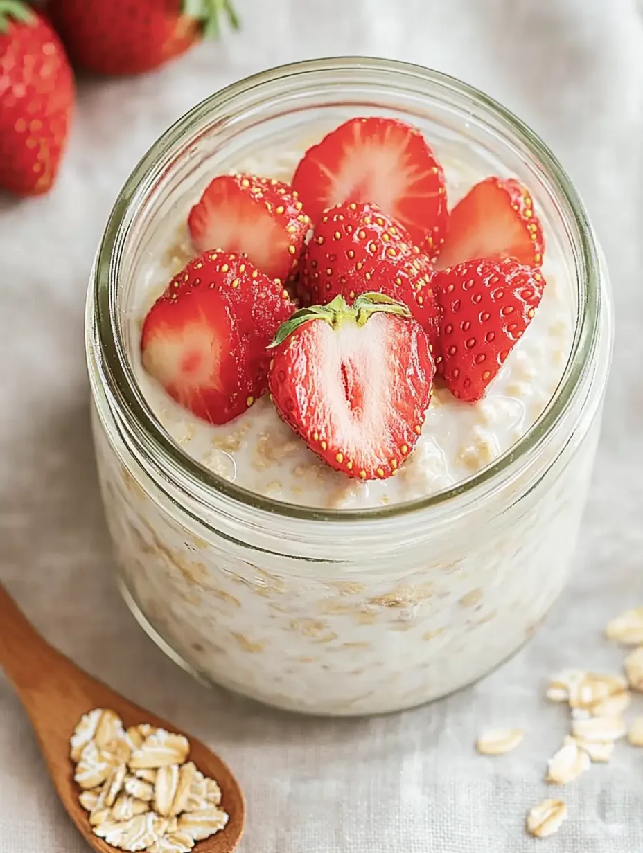 Gesundes Frühstück: Overnight Oats mit Erdbeeren & Joghurt