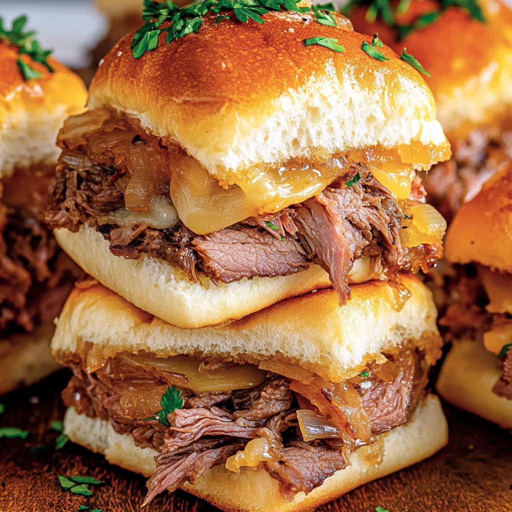 Una pila di panini con carne e formaggio.